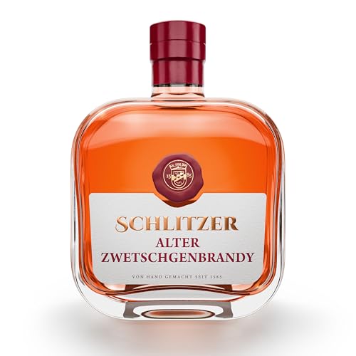 Schlitzer Alter Zwetschgen Brandy – Handgefertigter Obstbrand aus reifen Zwetschgen, gereift im Eichenfass (40% Vol.) – Intensiver Fruchtgenuss, 0,5L von Schlitzer Destillerie