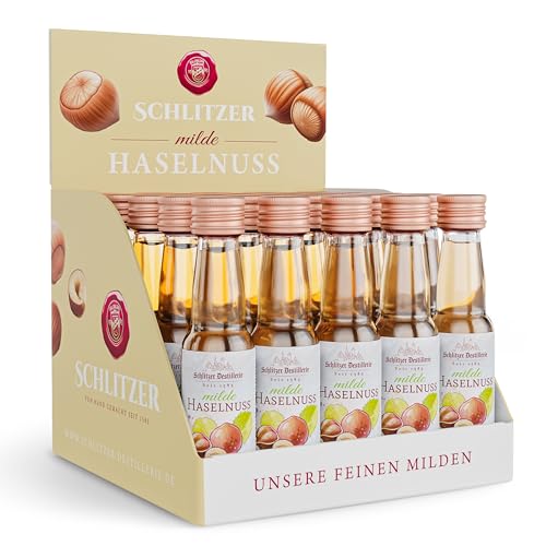Schlitzer Milde Haselnuss-Schnaps 35%vol. – Premium Haselnuss-Destillat mit feinen Kakaonoten – Authentischer & milder Genuss für besondere Anlässe (25 x 0,02l) Schlitzer Milde Haselnuss-Schnaps 35%vol. – Premium Haselnuss-Destillat mit feinen Kakaonoten – Authentischer & milder Genuss für besondere Anlässe (25 x 0,02l) von Schlitzer Destillerie