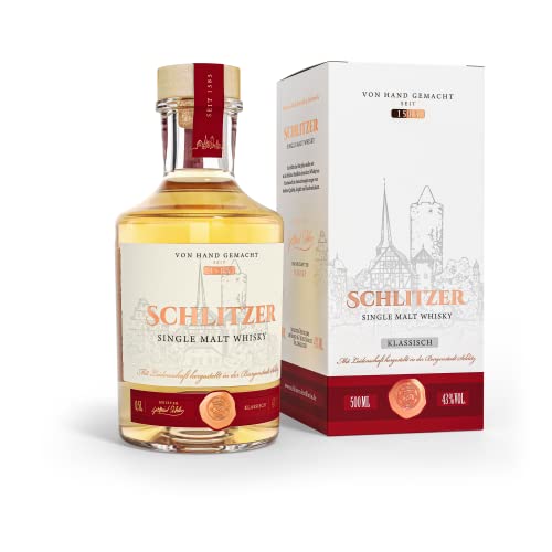 Schlitzer Single Malt Whisky Classic – Handgefertigter Deutscher Single Malt Whisky mit ausgewogenen Aromen (40% Vol.) – Inklusive Eleganter Geschenkverpackung, 0,5L von Schlitzer Destillerie