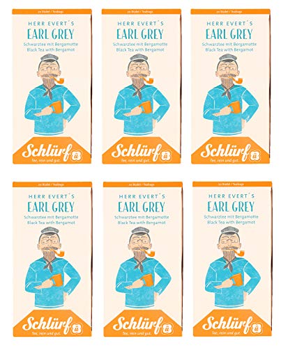 6 x Schlürf Büdel Bio Earl Grey Tea | 120 Teebeutel Schwarz Tee | Sorte Herr Evert | Spenderbox | Schwarztee | Black Tea mit Bergamotte| Tee Beutel einzeln verpackt | 240 g 6 x Schlürf Büdel Bio Earl Grey Tea | 120 Teebeutel Schwarz Tee | Sorte Herr Evert | Spenderbox | Schwarztee | Black Tea mit Bergamotte| Tee Beutel einzeln verpackt | 240 g von Schlürf