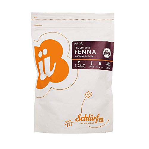 Schlürf Früchtetee "Fenna" No. 23, Loser Bio-Früchtetee mit Äpfeln und drei Beeren, Wiederverschließbare Aromaverpackung, 1 x 225g von Schlürf