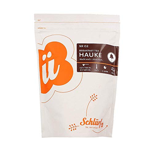 Schlürf Schwarztee "Hauke" No. 2, Loser Bio-Breakfast Schwarzteemischung, Wiederverschließbare Aromaverpackung, 1 x 225g von Schlürf