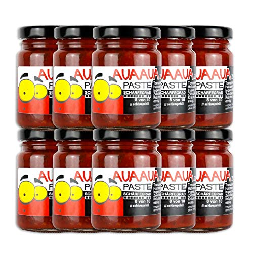 Schlump-Chili AUA AUA® XL Original Habanero Chili Paste mit Ingwer im Zehnerpack (10 x 90g) von Schlump-Chili