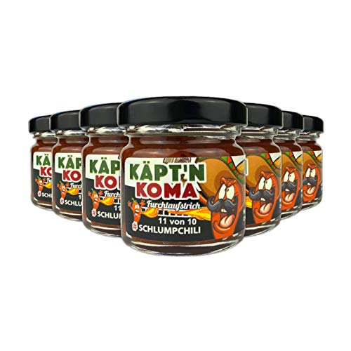 Schlump-Chili⎥7x Käpt'n Koma Habanero schärfste Chili Paste Sieben auf einen Streich schärfste Chili Paste mit Carolina Reaper und Ingwer ULTRA SCHARF! (7 x 35g) von Schlump-Chili