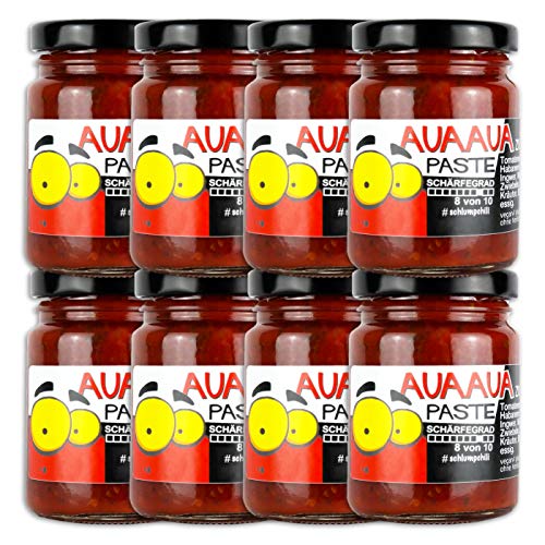 Schlump-Chili AUA AUA® XL Original Habanero Chili Paste mit Ingwer im Achterpack (8 x 90g) von Schlump-Chili