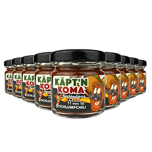 Schlump-Chili⎥9x Käpt'n Koma Habanero schärfste Chili Paste Neunerpack schärfste Chili Paste mit Carolina Reaper und Ingwer ULTRA SCHARF! (9 x 35g) von Schlump-Chili