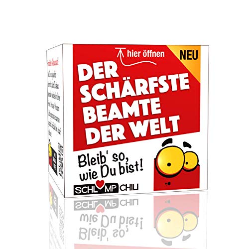 Schlump-Chili⎥Der schärfste Beamte der Welt - ein witziges und originelles Geschenk Set z.B. zum Geburtstag, Weihnachten, Ostern, Ausstand, Rente, Pension oder einfach so :) von Schlump-Chili