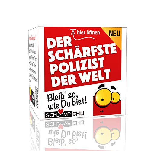 Der schärfste Polizist der Welt - ein witziges und originelles Polzisten Geschenk Set z.B. zum Geburtstag, Pension, Ausbildung, Rente von Schlump-Chili