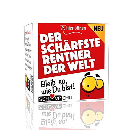 Schlump-Chili⎥Der schärfste Rentner der Welt - ein witziges Geschenk Set für Männer! Ein cooles Präsent für Herren zum Ausstand, (un) Ruhestand oder zur Rente (1 Stk.) von Schlump-Chili