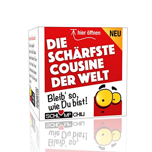 Schlump-Chili⎥Die schärfste Cousine der Welt - ein witziges und originelles Geschenk Set z.B. zum Geburtstag, Weihnachten, Ostern oder Muttertag von Schlump-Chili