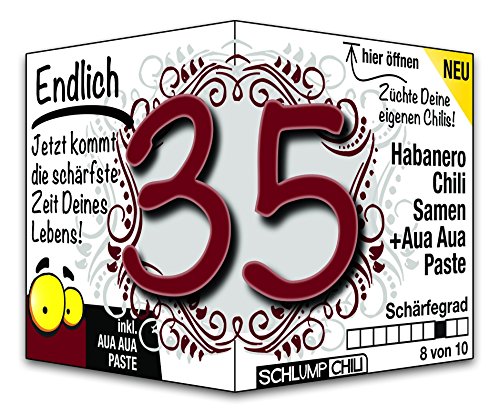 Schlump-Chili⎥Endlich 35 - das witzige scharfe Geburtstagsgeschenk. Eine originelle Geschenkidee für Männer und Frauen von Schlump-Chili