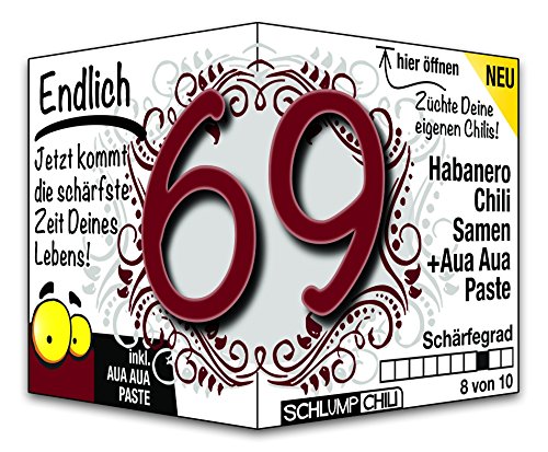 Schlump-Chili⎥Endlich 69 - das witzige scharfe Geburtstagsgeschenk für Männer und Frauen, für Rentner und Rentnerinnen im Unruhestand zum Geburtstag von Schlump-Chili