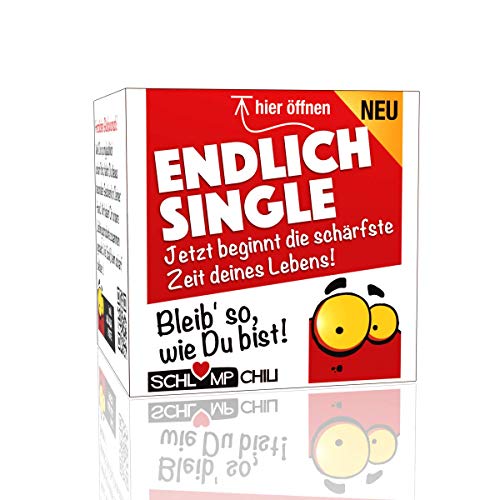 Schlump-Chili⎥Endlich Single - Das witzige Geschenk Set - Eine Aufmunterung zum Anti Valentinstag, Trennung oder Scheidungspräsent von Schlump-Chili