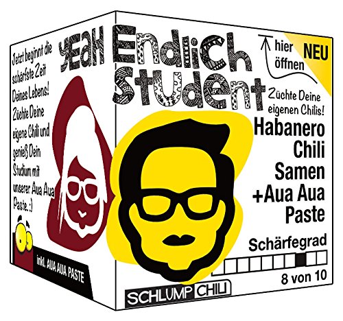 Schlump-Chili⎥Endlich Student - Das scharfe Geschenk für Studis im Erstsemester. Dieses Präsent für’s Studium ist als Geschenkidee für Frauen und Männer geeignet. von Schlump-Chili