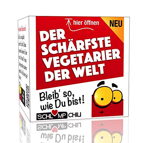 Schlump-Chili⎥Der schärfste Vegetarier der Welt - ein witziges und originelles fleischloses Geschenk für veggy und vegane Männer. Ein cooles Präsent ohne tierische Produkte. von Schlump-Chili