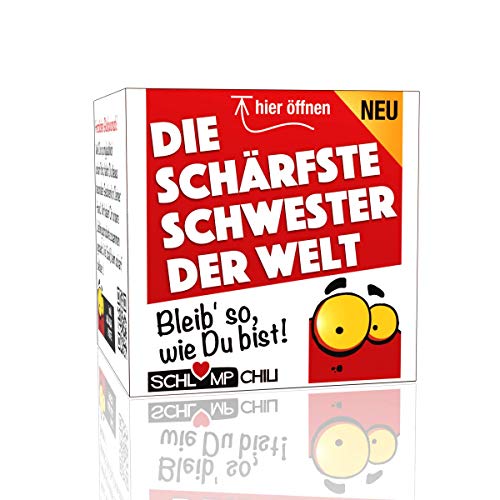 Schlump-Chili Die schärfste Schwester der Welt - Ein witziges Geschenk Set - Ein lustiges Präsent für das beste Schwesterherz z.B. zum Geburtstag, Weihnachten, Ostern von Schlump-Chili