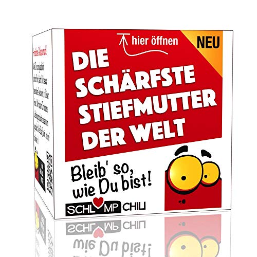 Schlump-Chili Die schärfste Stiefmutter der Welt - Ein witziges Geschenk Set für die Bonus Mama. Ein Cooles Präsent z.B. zum Geburtstag, Weihnachten, Muttertag von Schlump-Chili