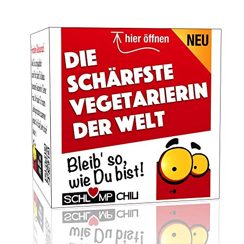 Schlump-Chili⎥Die schärfste Vegetarierin der Welt - ein witziges und originelles fleischloses Geschenk für veggy und vegane Frauen. Ein cooles Präsent ohne tierische Produkte. von Schlump-Chili