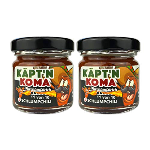 Schlump-Chili Käpt'n Koma Doppelpack Set Schärfste Chili Paste mit Carolina Reaper und Ingwer ULTRA SCHARF! (2 x 35g) von Schlump-Chili