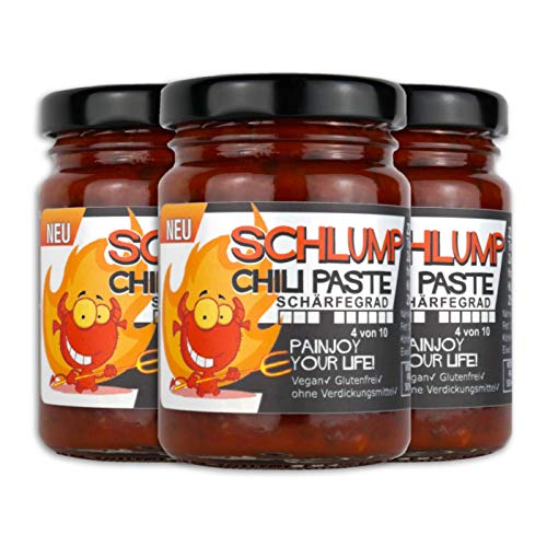 Schlump-Chili Original Habanero-Chili Paste mittelscharf mit Ingwer Dreierpack (3 x 90g) von Schlump-Chili