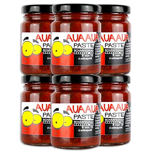 Schlump-Chili AUA AUA® XL Habanero Chili Paste mit Ingwer im 6er Set Sixpack (6 x 90g) von Schlump-Chili