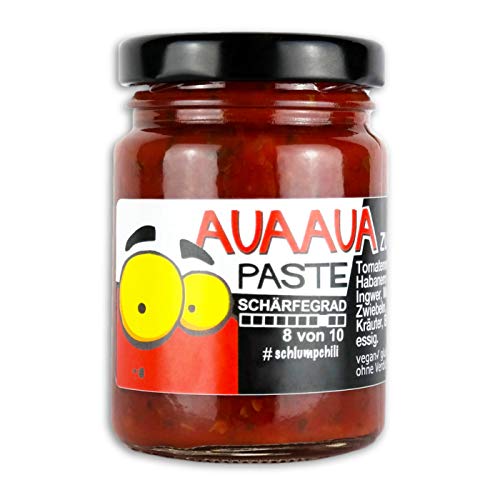 Schlump-Chili⎥AUA AUA® XL Paste⎥sehr scharfe Habanero-Chili Paste mit Ingwer (1 x 90g) von Schlump-Chili