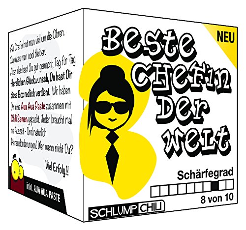 Schlump-Chili⎥Chefin Geschenk Set⎥Die beste Chefin der Welt - ein witziges Präsent für Frauen (1 Stk.) von Schlump-Chili