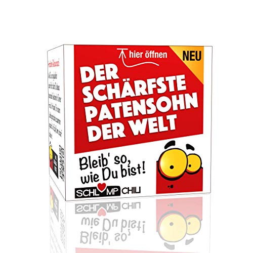 Schlump-Chili⎪Der schärfste Patensohn der Welt - ein perfektes Spaß Geschenk zum Geburtstag oder als Dankeschön⎪Mehr als ein lustiger außergewöhnliches Gag (1 Stk.) von Schlump-Chili