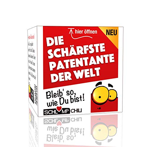 Schlump-Chili⎪Die schärfste Patentante der Welt - ein perfektes Spaß Geschenk zur Taufe, zum Geburtstag oder als Dankeschön⎪Mehr als ein lustiger außergewöhnliches Gag (1 Stk.) von Schlump-Chili