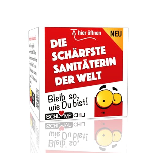 Schlump-Chili Die schärfste Sanitäterin der Welt - Ein witziges Geschenk Set für Rettungskräfte, Ersthelferin, Sanis, Rettungsassistentin im Einsatz im Krankenwagen oder Krankentransport Schlump-Chili Die schärfste Sanitäterin der Welt - Ein witziges Geschenk Set für Rettungskräfte, Ersthelferin, Sanis, Rettungsassistentin im Einsatz im Krankenwagen oder Krankentransport von Schlump-Chili