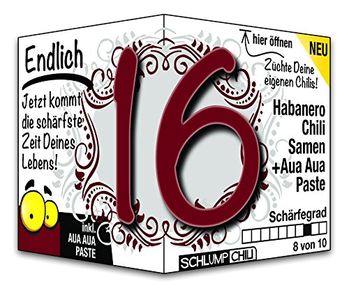 Schlump-Chili Endlich 16 - das witzige scharfe Geburtstagsgeschenk für Jungen und Mädchen. Eine originelle Geschenkidee zum 16. Geburtstag für junge Männer und Frauen Schlump-Chili Endlich 16 - das witzige scharfe Geburtstagsgeschenk für Jungen und Mädchen. Eine originelle Geschenkidee zum 16. Geburtstag für junge Männer und Frauen von Schlump-Chili
