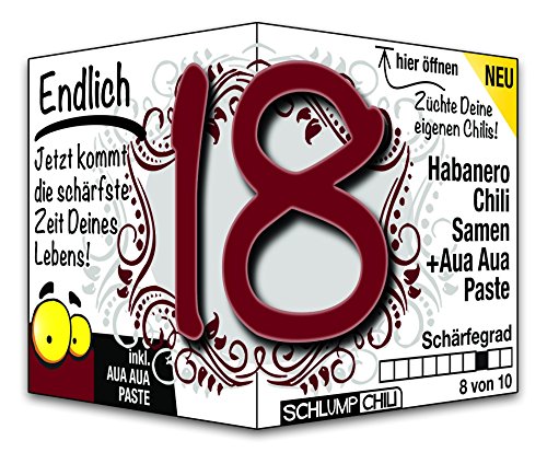 Schlump-Chili⎥Endlich 18 - das witzige scharfe Geburtstagsgeschenk. Eine originelle Geschenkidee zum 18. Geburtstag für junge Männer und Frauen Schlump-Chili⎥Endlich 18 - das witzige scharfe Geburtstagsgeschenk. Eine originelle Geschenkidee zum 18. Geburtstag für junge Männer und Frauen von Schlump-Chili