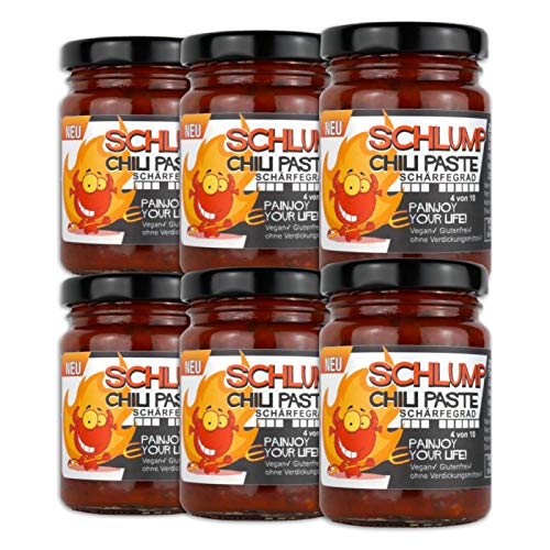 Schlump-Chili Original Habanero-Chili Paste mittelscharf mit Ingwer Sixpack (6 x 90g) von Schlump-Chili