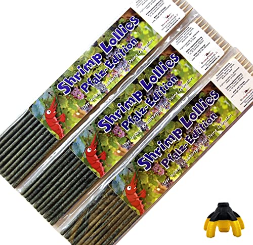 Shrimp-Lollies Pfalz-Edition (3x10 Stück) + Halter1 / Garnelen Lollies Futter Blütenpollen Sticks Futterstangen von Schmitt Aquaristik