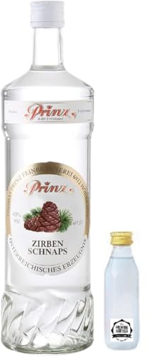 Prinz Zirben Schnaps 40% Vol. 1,0 Liter incl. gratis Miniatur vom Schnapsbaron® von Schnapsbaron