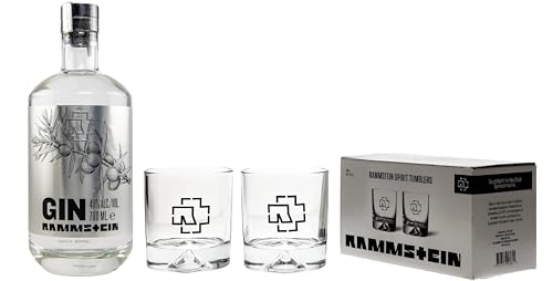 Rammstein® Gin 40% Vol. 0,7 Liter incl. 2 Rammstein Tumbler Set by Schnapsbaron® von Schnapsbaron