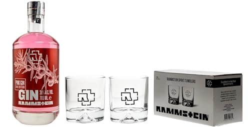 Rammstein® Pink Gin 2ND Edition 40% Vol. 0,7 Liter incl. 2 Rammstein Tumbler Set by Schnapsbaron® von Schnapsbaron