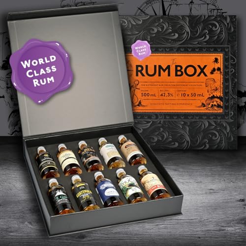 The Rum Box Purple Edition mit 10 Rum Sorten aus 10 Ländern 10 x 50 ml von Schnapsbaron