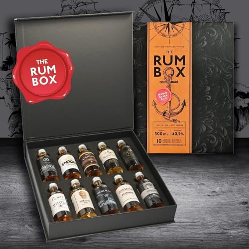 The Rum Box Red Edition mit 10 Rum Sorten aus 10 Ländern 10 x 50 ml von Schnapsbaron