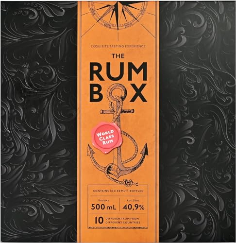 The Rum Box Red Edition mit 10 Rum Sorten aus 10 Ländern 10 x 50 ml von Schnapsbaron