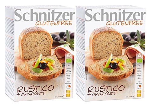Schnitzer Rustico mit Amaranth -Glutenfrei- (2x250g) 500g Bio Brot, 2er Pack (2 x 500 g) von Schnitzer