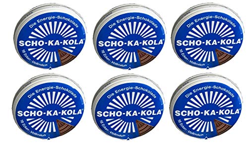 6 x 100 g Scho-Ka-Kola Vollmilch, Energieschokolade, koffeinhaltig von SCHO-KA-KOLA