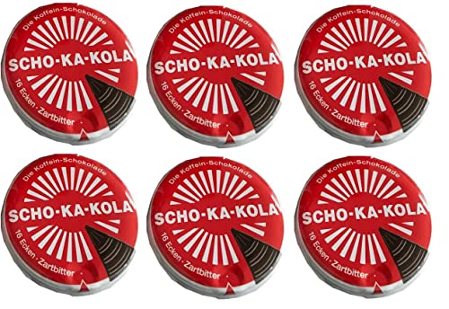 6 x 100 g Scho-Ka-Kola Zartbitter, Energieschokolade, koffeinhaltig von SCHO-KA-KOLA