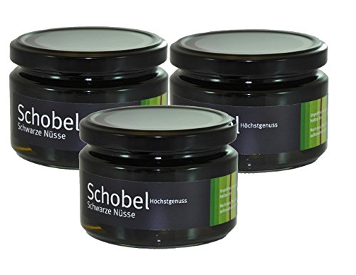 3x 280g Eingelegte Schwarze Nüsse - Walnüsse nach altem Rezept - in einen süßen Kräutersirup eingelegte Schwarze Nüsse von Schobel Höchstgenuss