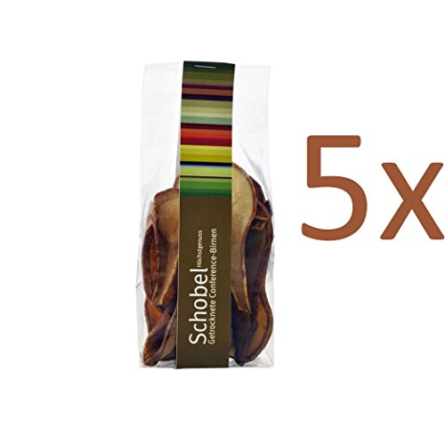 Getrocknete Conference Birnen 5 x 60g - getrocknete Birnen vom Bodensee - Vitaminreich dank schonender Trocknung - goldgelb - Birnen Chips als Snack Getrocknete Conference Birnen 5 x 60g - getrocknete Birnen vom Bodensee - Vitaminreich dank schonender Trocknung - goldgelb - Birnen Chips als Snack von Schobel Höchstgenuss