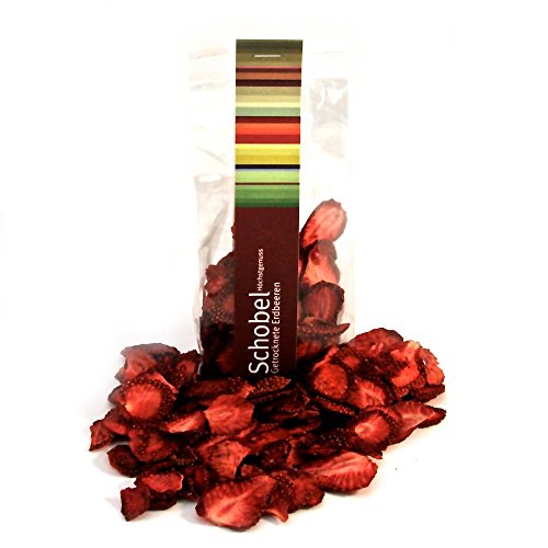 Getrocknete Erdbeeren 35g - getrocknete Beeren vom Bodensee - Vitaminreich dank schonender Trocknung - Erdbeer Chips als Snack für Gourmets Getrocknete Erdbeeren 35g - getrocknete Beeren vom Bodensee - Vitaminreich dank schonender Trocknung - Erdbeer Chips als Snack für Gourmets von Schobel Höchstgenuss
