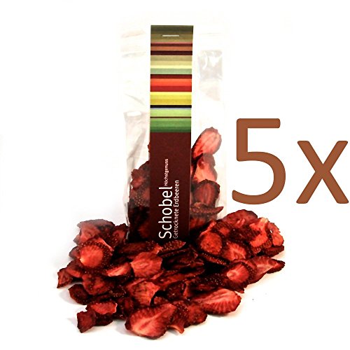 Getrocknete Erdbeeren 5 x 35g - getrocknete Beeren vom Bodensee - Vitaminreich dank schonender Trocknung - Erdbeer Chips als Snack für Gourmets Getrocknete Erdbeeren 5 x 35g - getrocknete Beeren vom Bodensee - Vitaminreich dank schonender Trocknung - Erdbeer Chips als Snack für Gourmets von Schobel Höchstgenuss