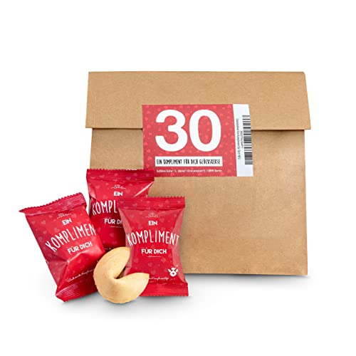 Glückskekse Ein Kompliment für Dich 30 Stück Glückskekse Kompliment Geschenk Muttertag, Danke, Geschenk Büro, Schön dass Du da bist, Adventskalender Füllung, frisch gebacken, vegan & made in Germany Glückskekse Ein Kompliment für Dich 30 Stück Glückskekse Kompliment Geschenk Muttertag, Danke, Geschenk Büro, Schön dass Du da bist, Adventskalender Füllung, frisch gebacken, vegan & made in Germany von Schöne Güter