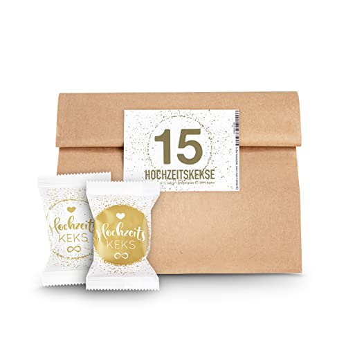 Glückskekse Hochzeit 15er Packung als Glückskekse mit Liebesversen Hochzeitsdeko oder für die Candybar | Kekse frisch gebackene und vegane Idee für jeden Weddingplanner & made in Germany von Schöne Güter