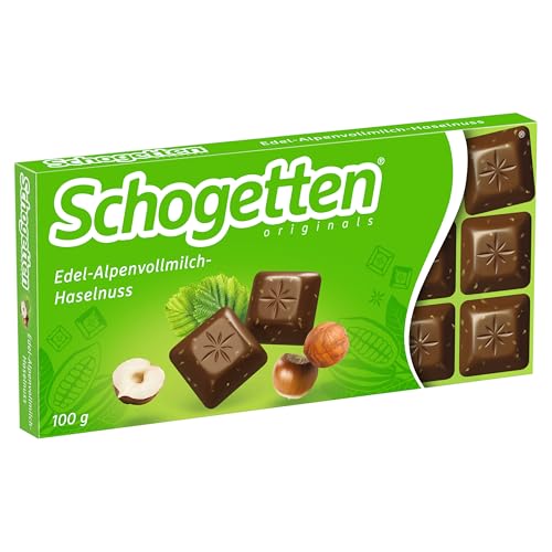 Schogetten Edel-Alpenvollmilch-Haselnuss 100g Schokoladentafel, praktisch einzeln portioniert. Ein Genuss. Stück für Stück. Schogetten Edel-Alpenvollmilch-Haselnuss 100g Schokoladentafel, praktisch einzeln portioniert. Ein Genuss. Stück für Stück. von Schogetten